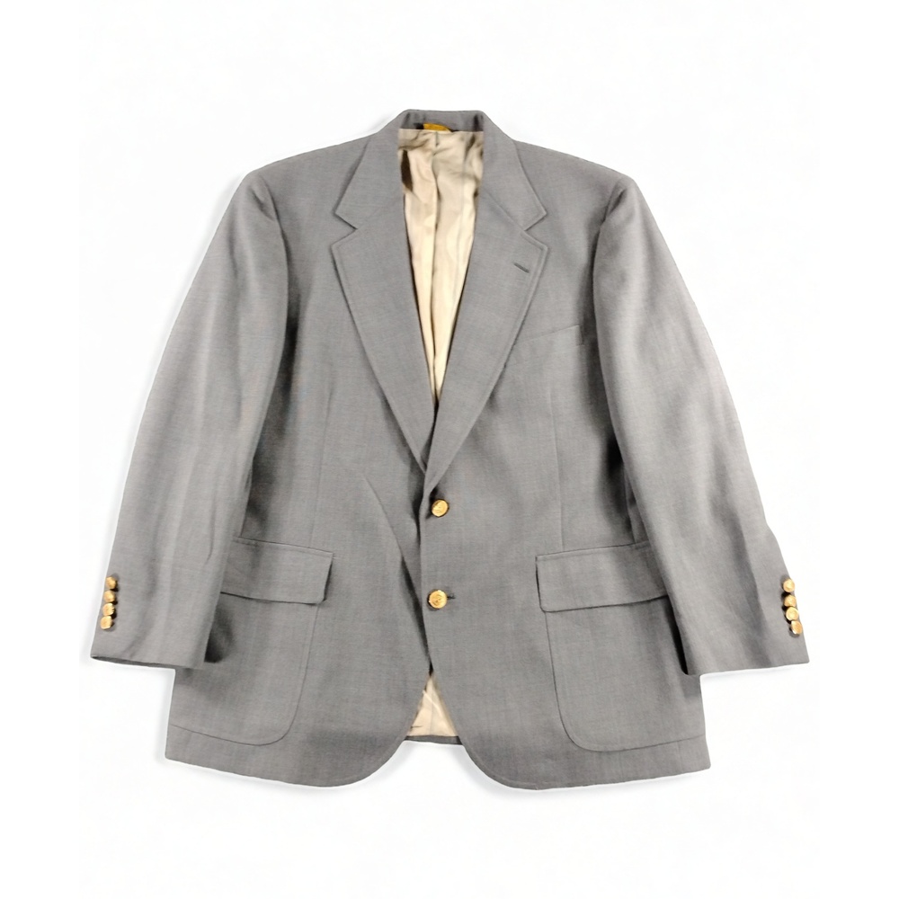 Preppy Ivy League Wimbledon Racquet Club Sport Coat Brass Button Blazer US Made